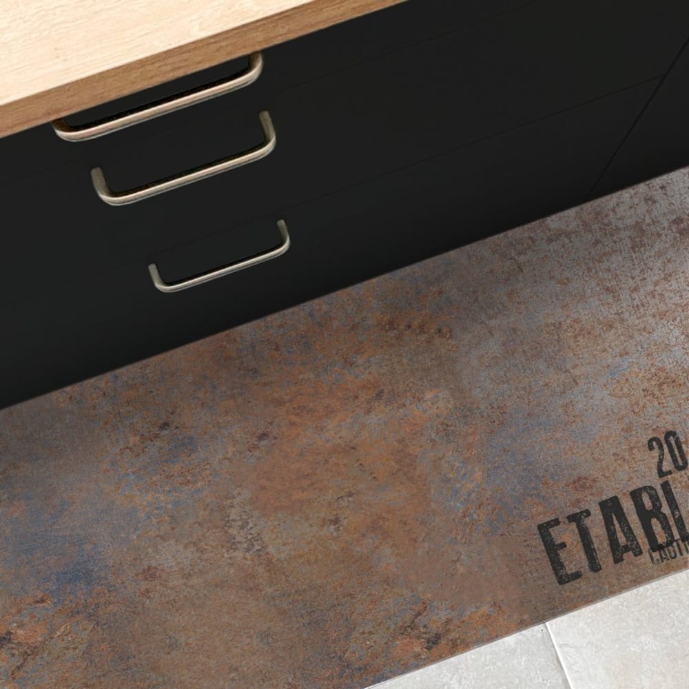 Tapis antidérapant - Full Metal - vinyle - int./ext. - Marron - 50x200cm
