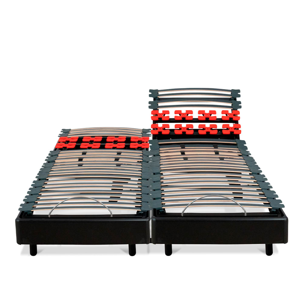 Jeu de 2 sommiers électriques Bodysoft 80x200 cm - Lattes et plots - Fabriqué en France - 2x80x200cm