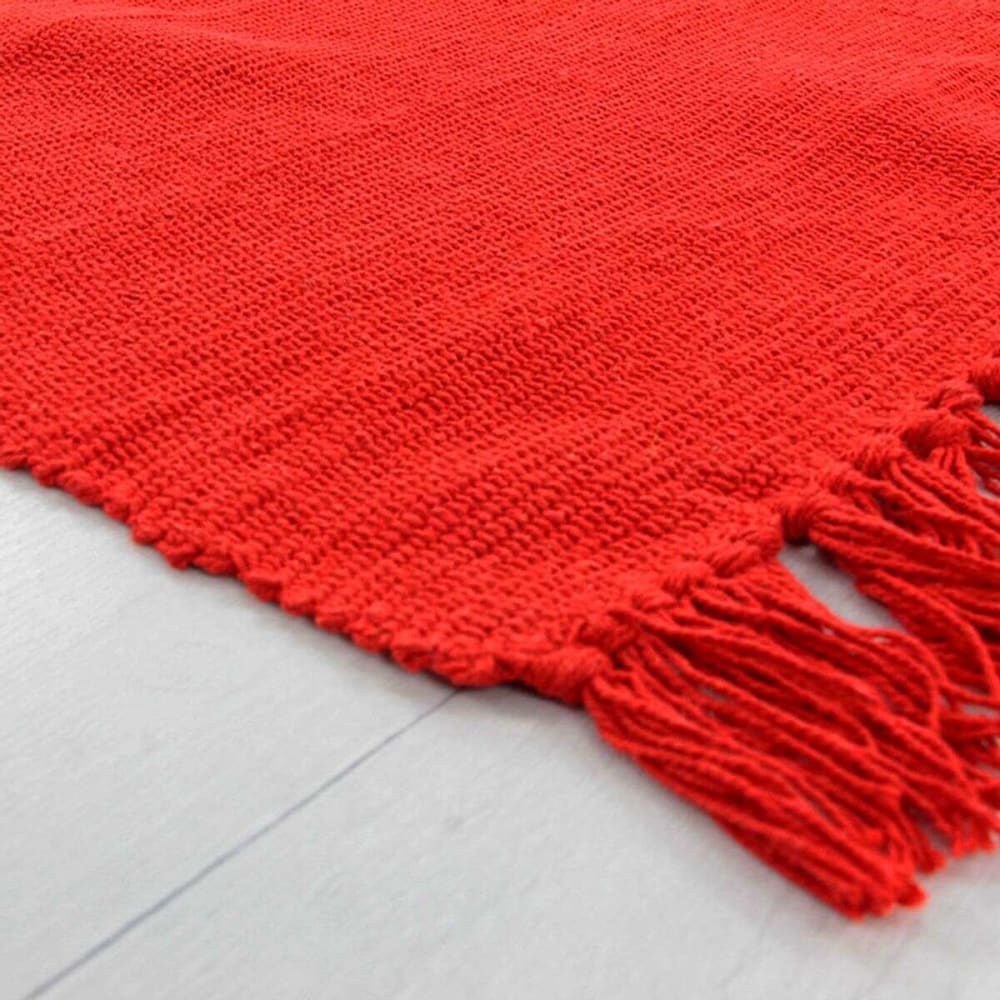 Tapis salon en coton rouge 120x170