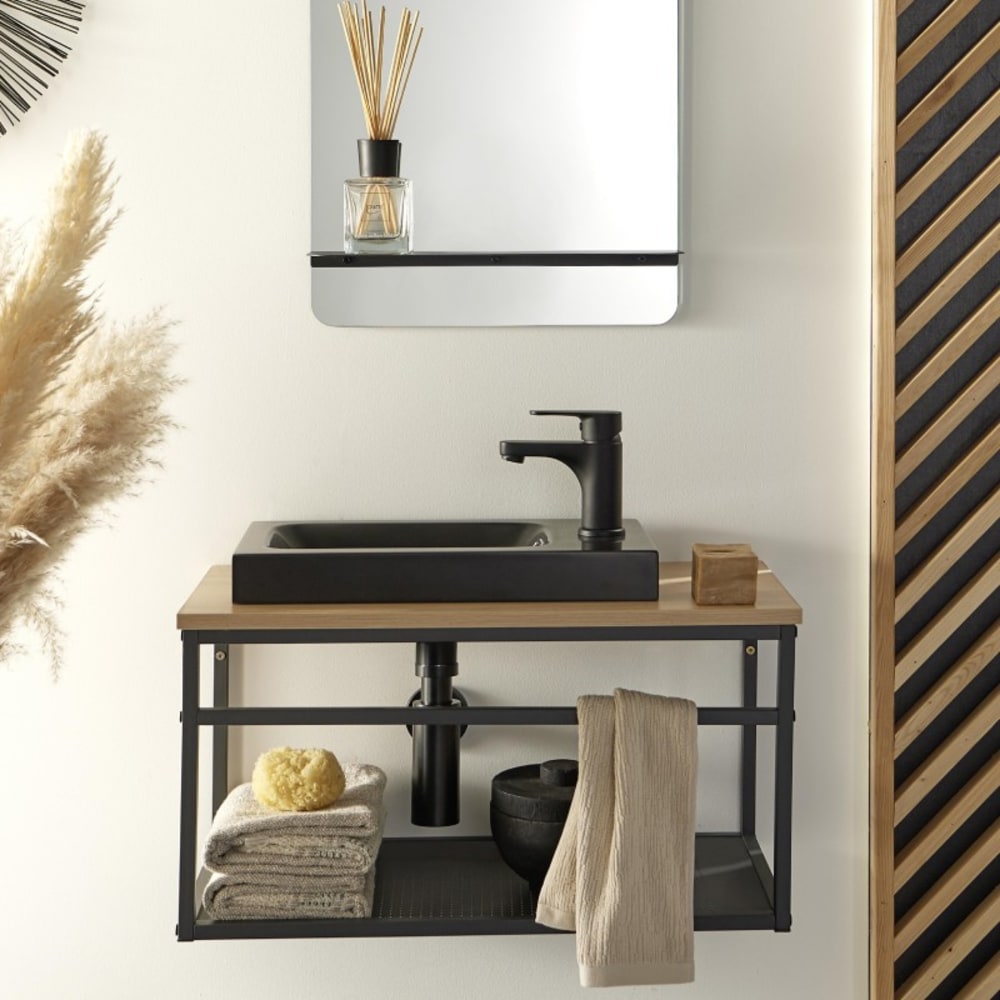 Meuble lave-mains WILO grande largeur avec vasque résine 60cm