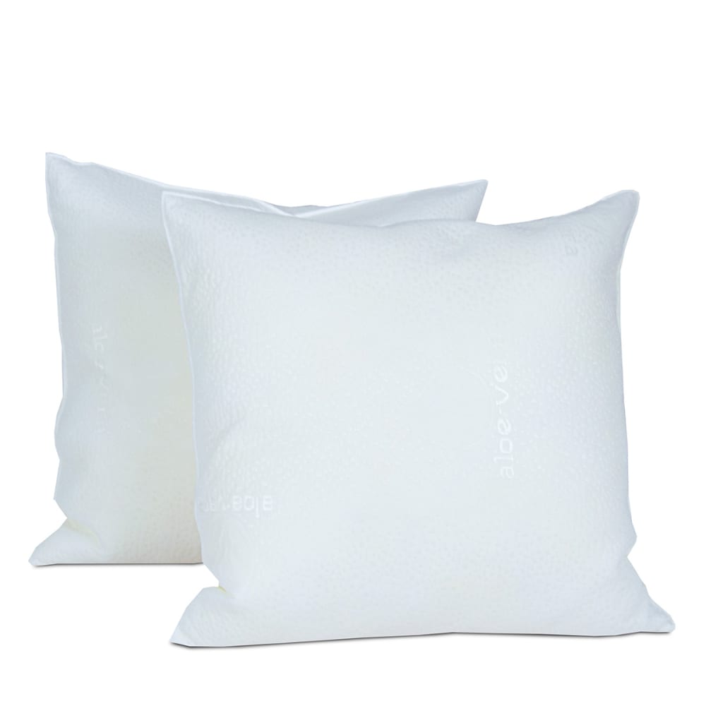 Lot de 2 oreillers ergonomiques Flocons 60x60 cm - Mémoire de forme - 20 cm - Blanc