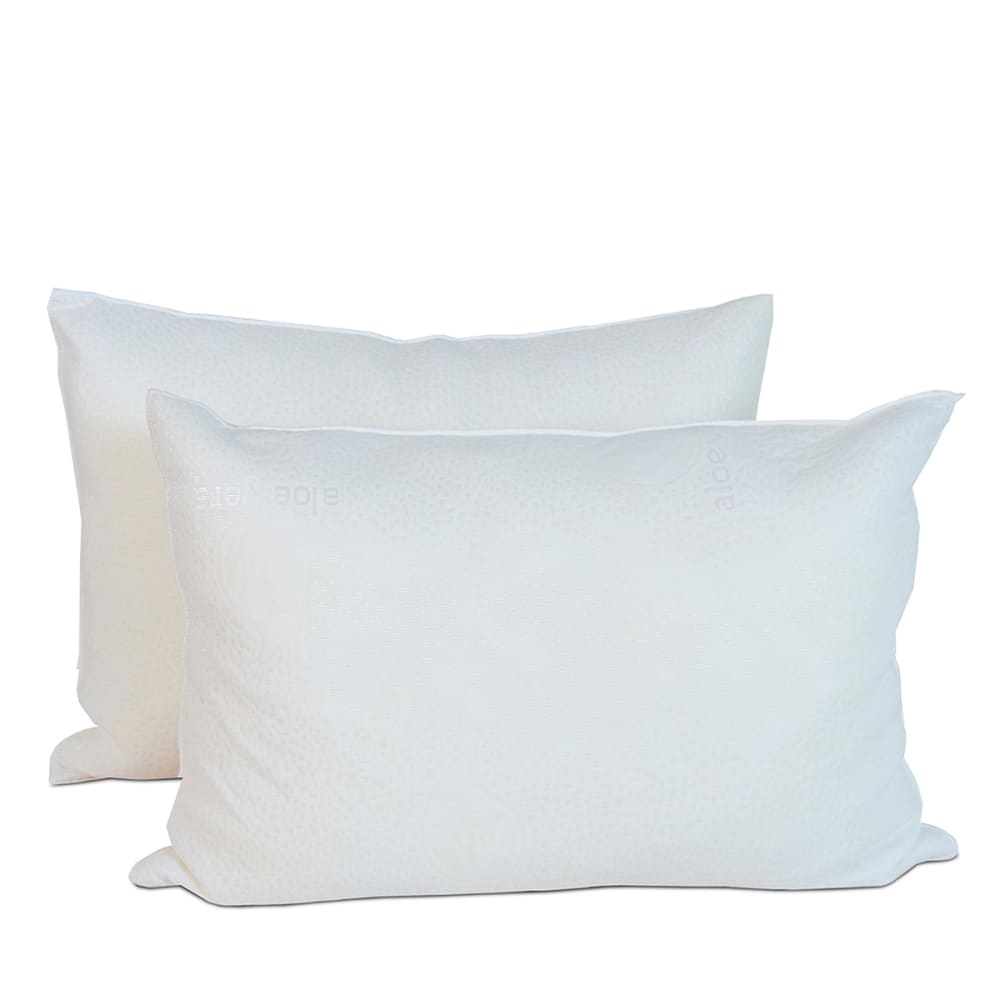 Lot de 4 oreillers ergonomiques Flocons 50x70 cm - Mémoire de forme - 20 cm - Blanc