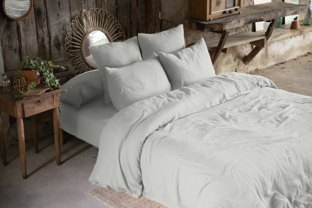 Housse De Rêve Nuage Housse De Couette Gris Coton 140 X 200 Cm