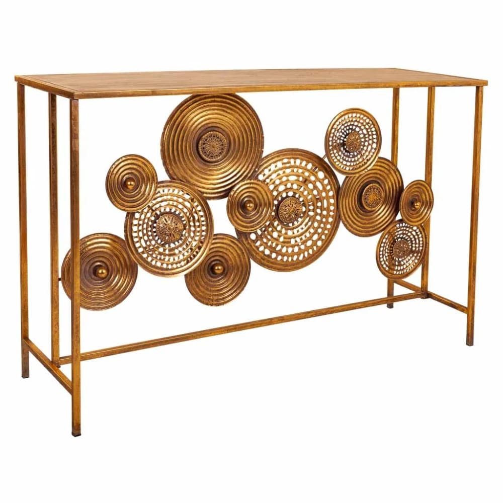 Meuble D'entrée Alexandra House Living Doré Fer 40 X 80 X 120 Cm