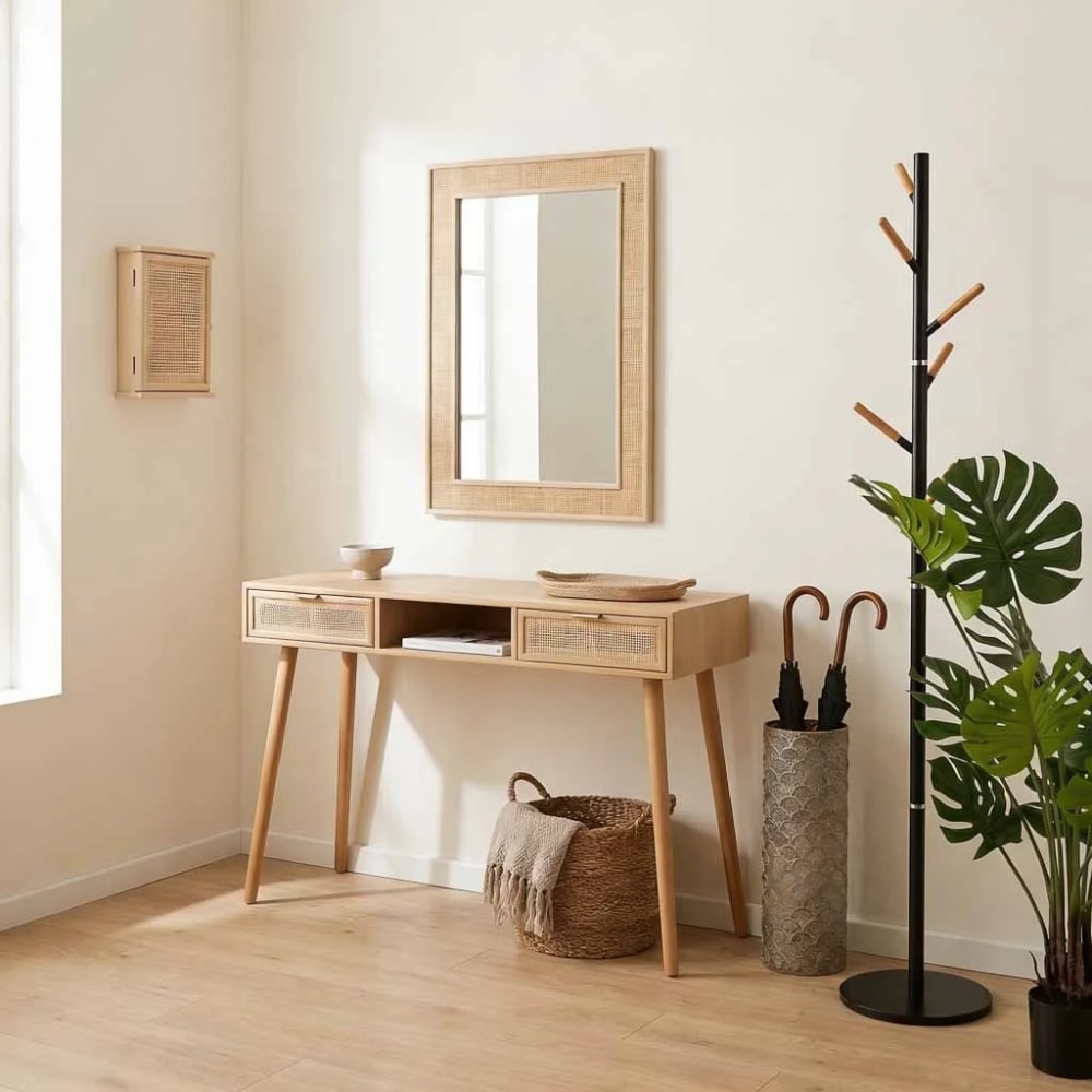 Meuble D'entrée Avec Tiroirs Alexandra House Living Naturel Bois Mdf 79 X 42 X 120 Cm