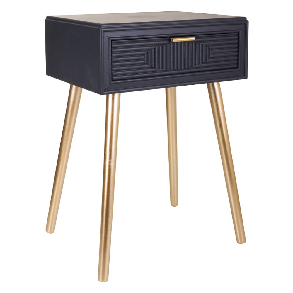 Table De Chevet En Bois Gris Foncé 120x41x78h
