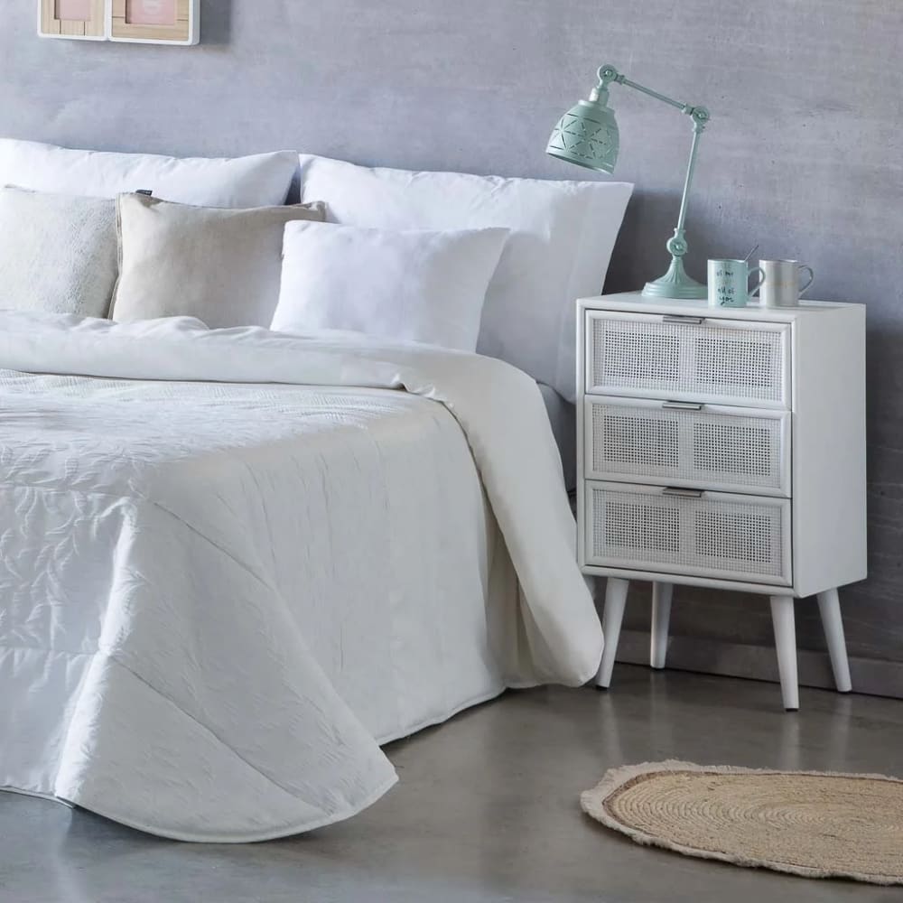 Table De Nuit Alexandra House Living Blanc 36 X 71 X 42 Cm