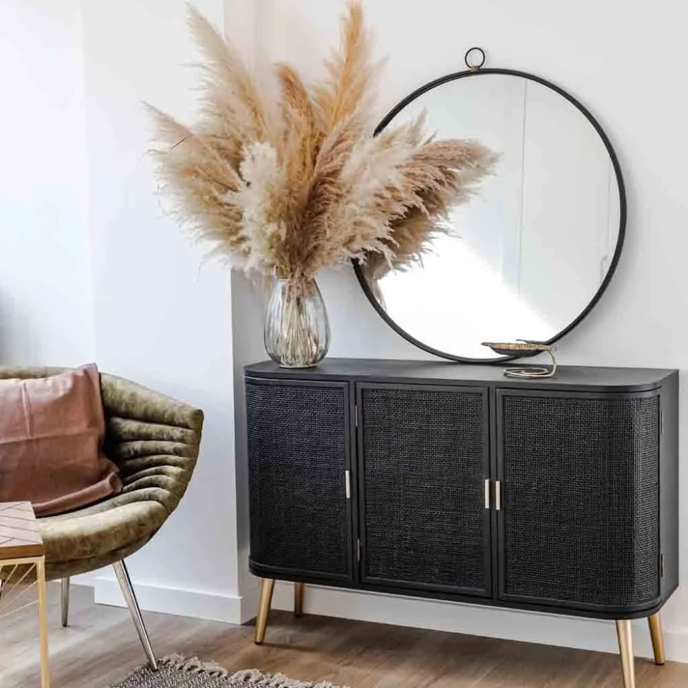 Buffet Alexandra House Living Noir Bois Mdf 37 X 80 X 118 Cm