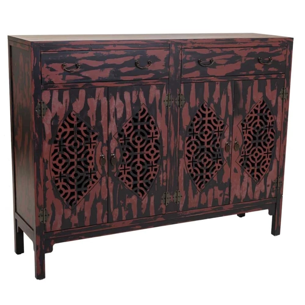 Buffet Alexandra House Living Rouge Bois D'épicéa Bois Mdf 36 X 106 X 136 Cm