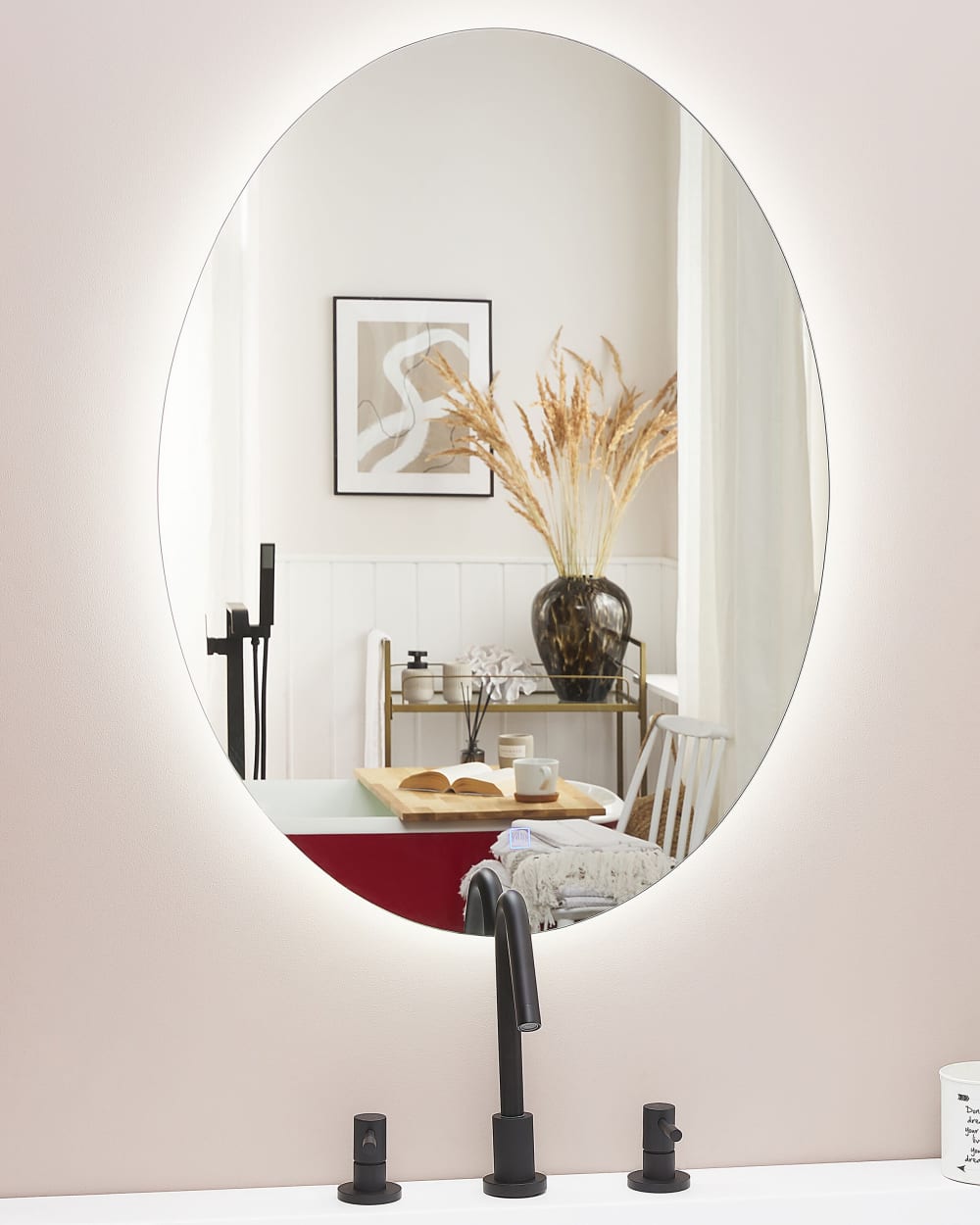 Miroir De Salle De Bain Led Mazille 60 Cm 80 Cm Argenté