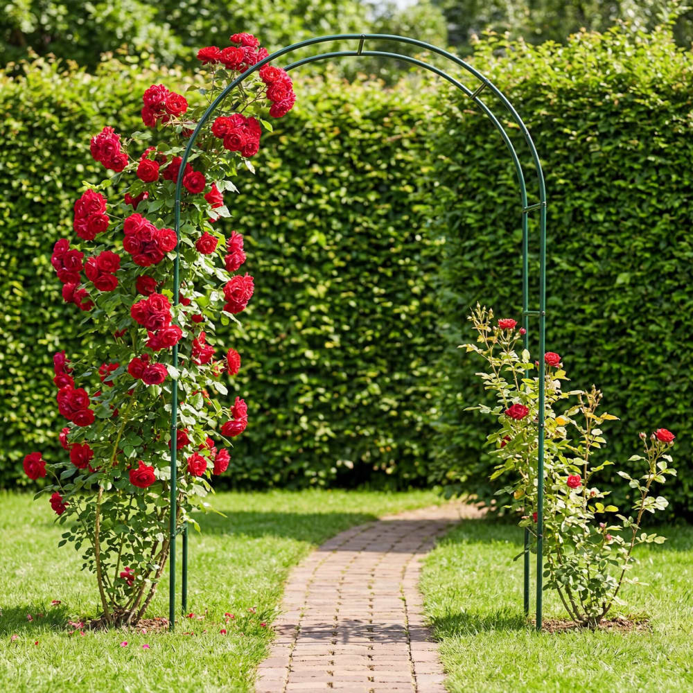 Lot De 4 Arches De Jardin À Roses Acier Résistant Aux Intempéries Vert