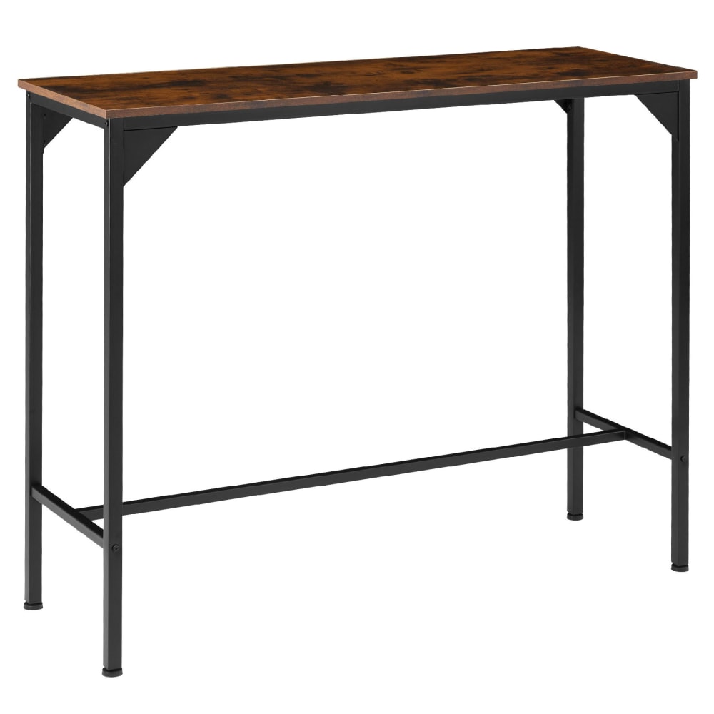 Table De Bar Style Industriel 120 X 40 X 1005 Cm Bois Foncé