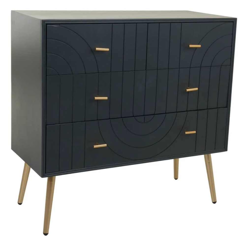 Commode Alexandra House Living Doré Gris Foncé Bois Mdf 78 X 37 X 80 Cm