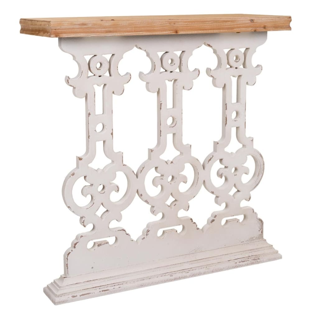 Meuble D'entrée En Bois Sculpté Blanc 81x30x82h