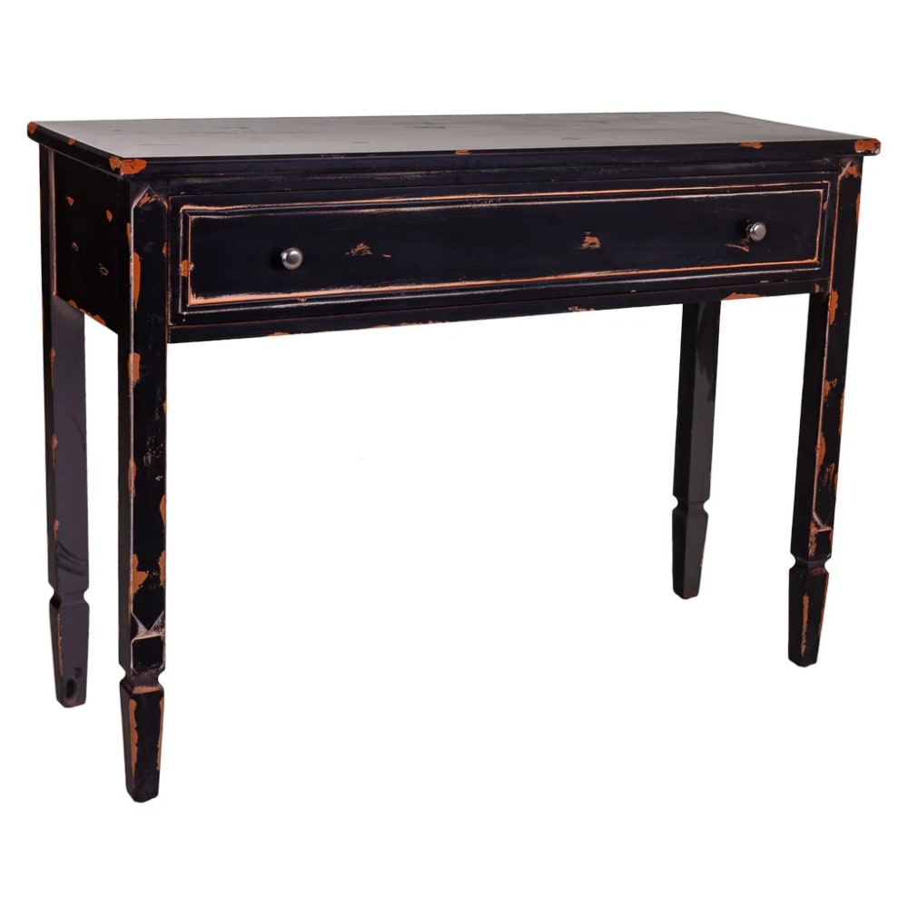 Meuble D'entrée Avec Tiroirs Alexandra House Living Noir Bois D'épicéa Bois Mdf 38 X 82 X 112 Cm