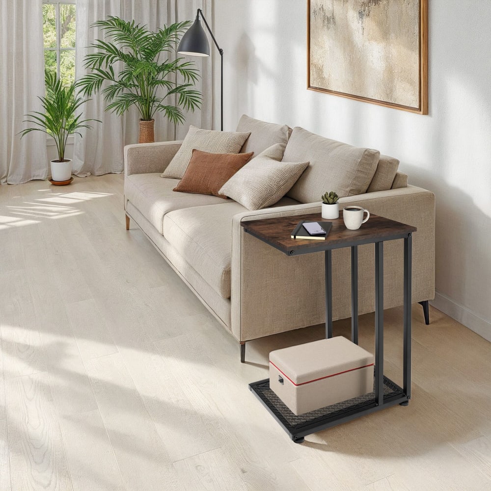 Table d'appoint style industriel Bois foncé industriel, rustique