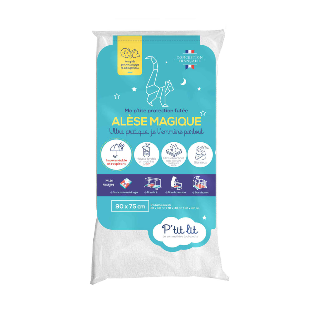 Alèse Bébé Imperméable Absorbante 90x75cm Protège Matelas Lavable À 90°c