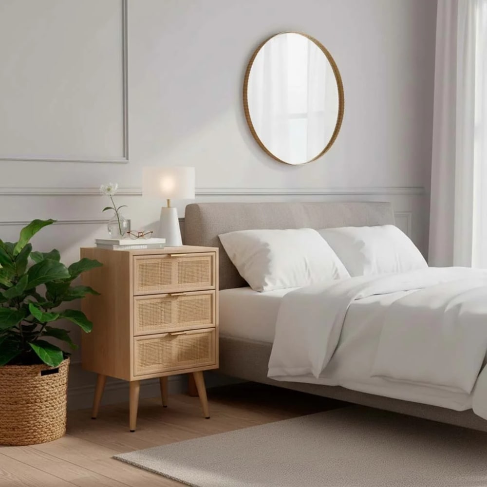 Table De Nuit Alexandra House Living Naturel 71 X 36 X 42 Cm