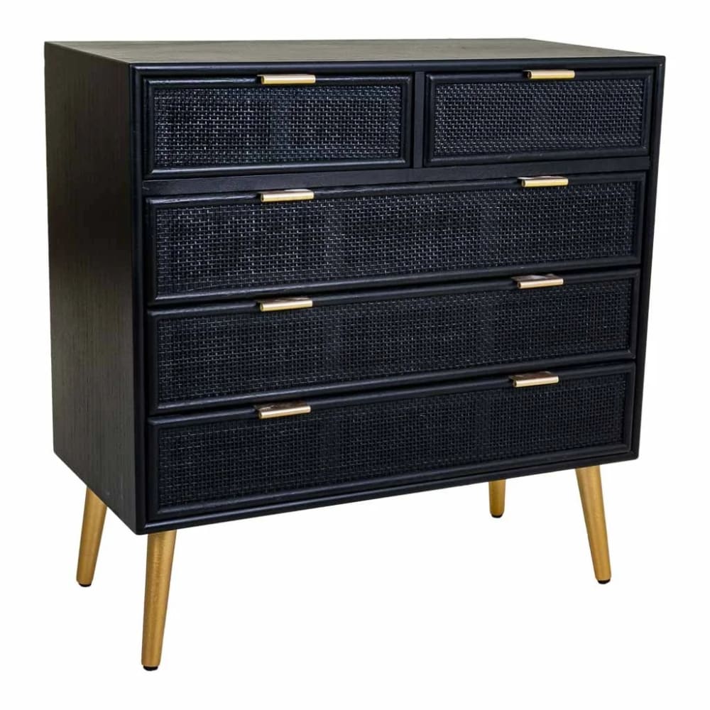 Commode Alexandra House Living Noir Doré Bois Mdf