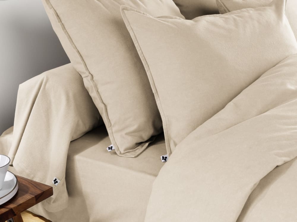Taie D'oreiller 63x63 Flanelle De Coton Sable