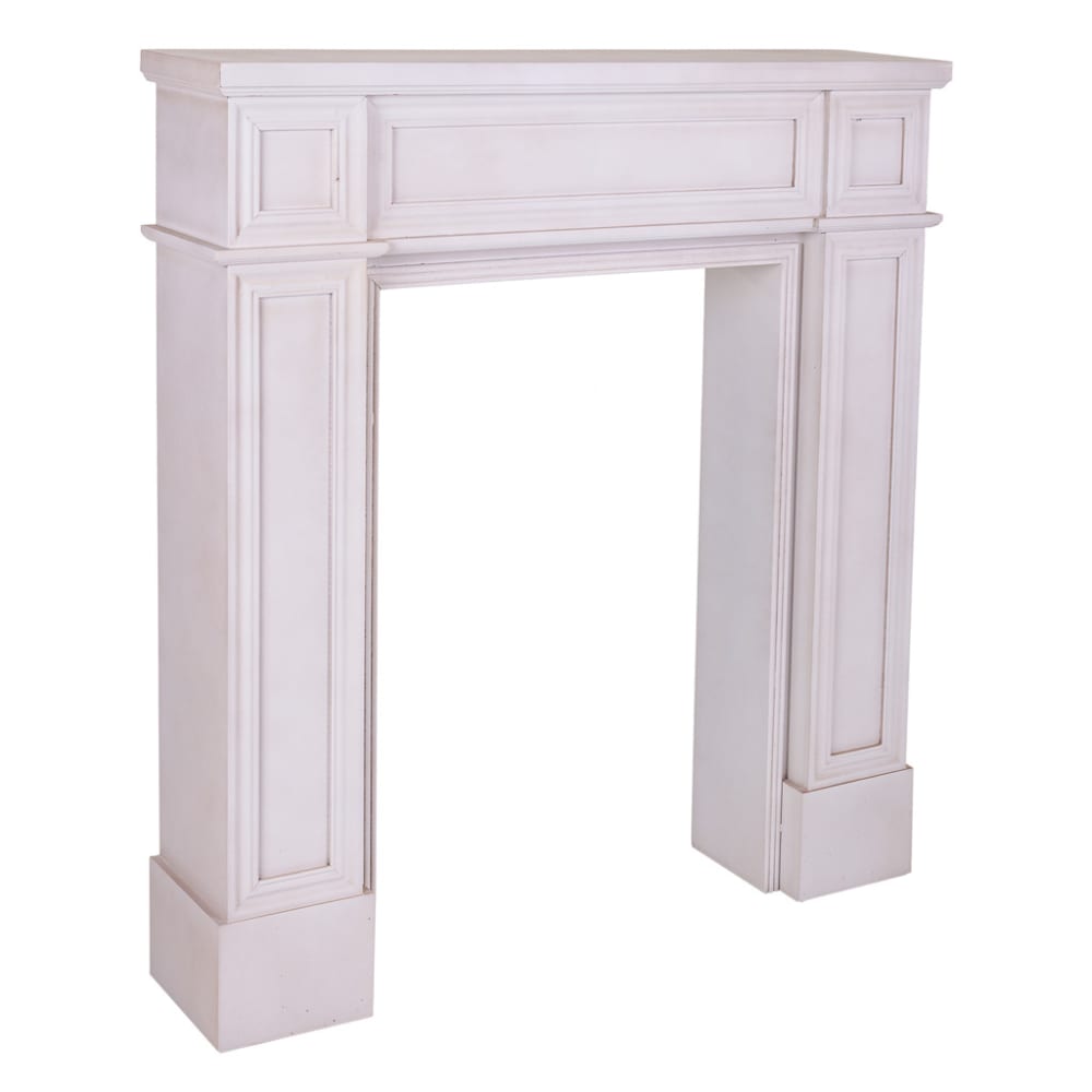 Cadre de cheminée en bois sculpté blanc 100x20x110h
