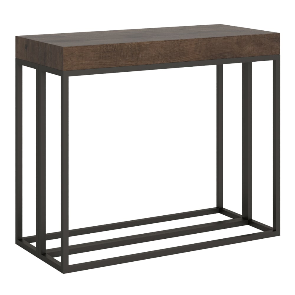 Console Extensible 90x40/300 Cm Epoca Noyer Pieds Anthracite