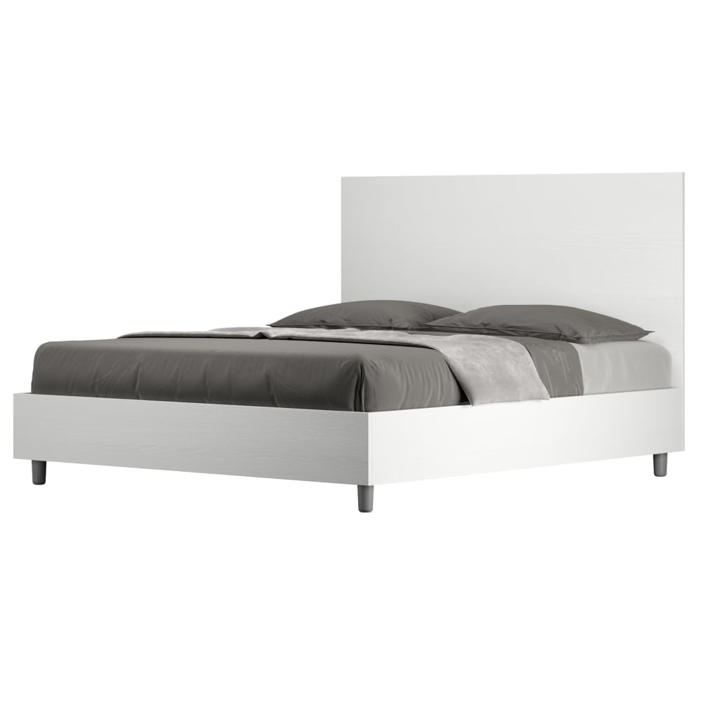 Lit Queen Size Sans Sommier 160x190 Frêne Blanc New Egos