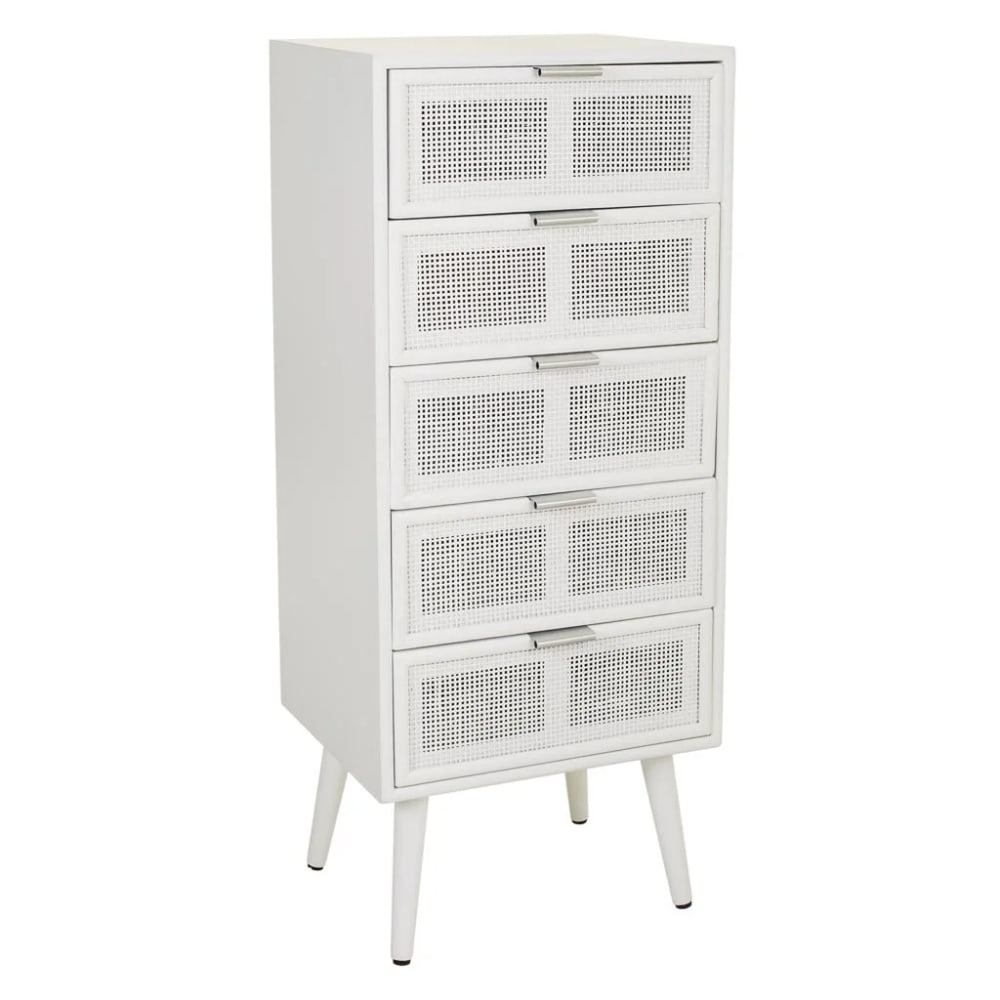 Caisson À Tiroirs Alexandra House Living Blanc Bambou Bois Mdf 36 X 100 X 42 Cm