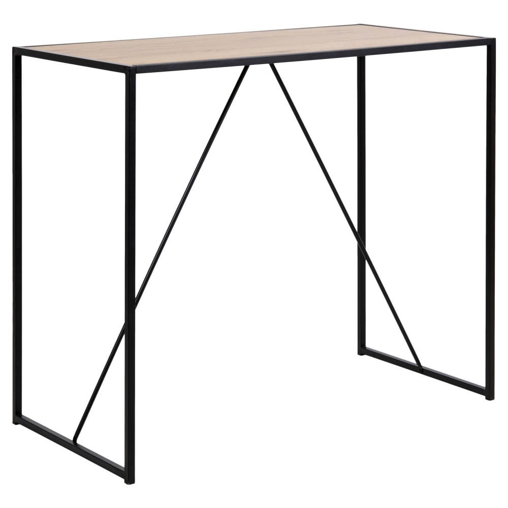Table de bar haute 4 à 6 places design industriel Beige, L. 120 x l. 60 x H. 105 cm, SIREINE