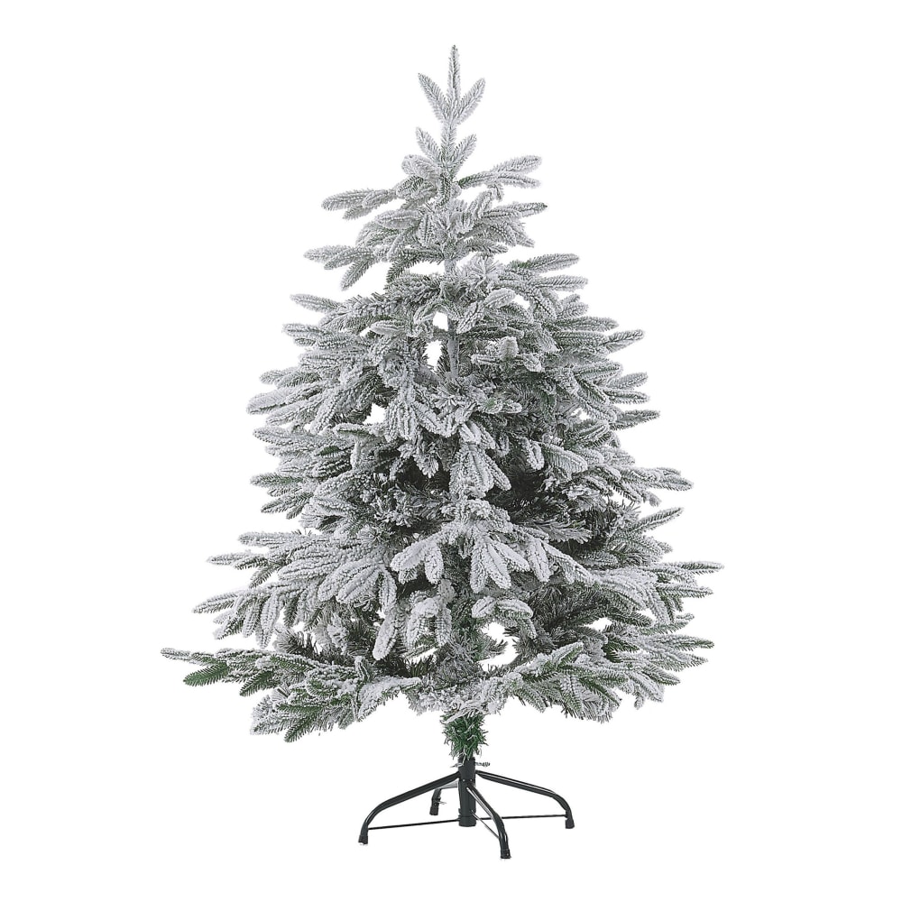 Sapin De Noël Artificiel Enneigé Bassie 120 Cm Blanc