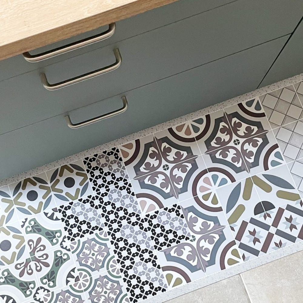 Tapis antidérapant - Naples - vinyle - int./ext. - Multicolore - 50x200cm