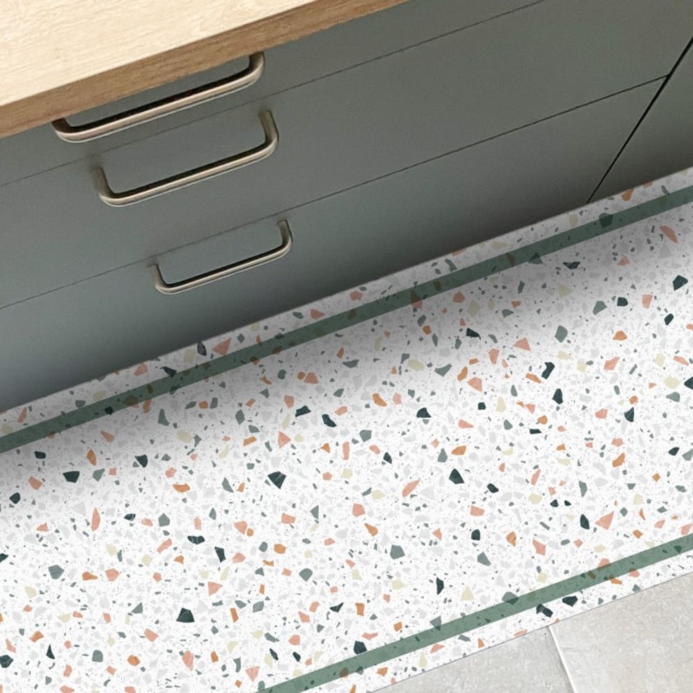 Tapis antidérapant - Terrazzo - vinyle - int./ext. - Multicolore - 50x200cm