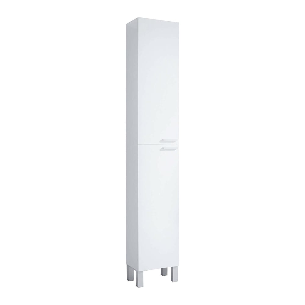 Colonne De Salle De Bain,effet Bois,blanc Brillant,30x25h182 Cm