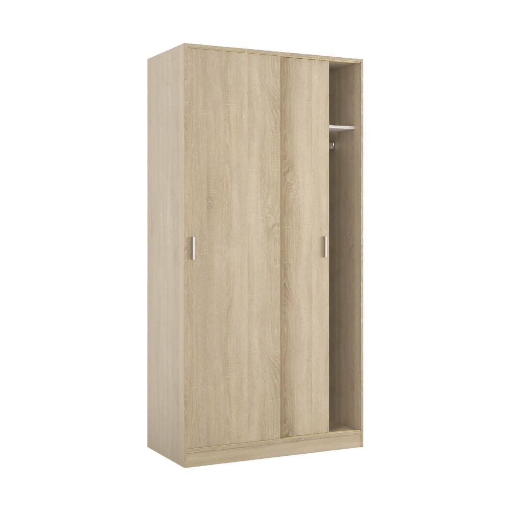 Armoire 2 Portes Effet Bois Beige 100x50 Cm