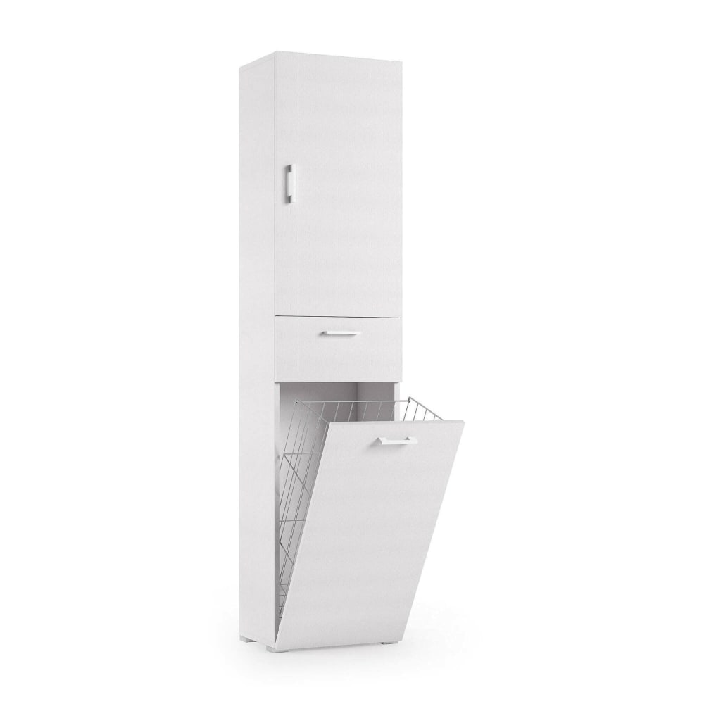 Armoire Polyvalente À 2 Portes Effet Bois Blanc 197x32 Cm