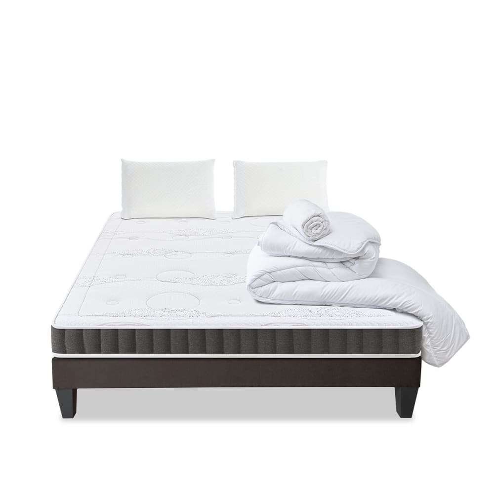 Pack Intuition 160x200 cm Matelas Mousse + Sommier Bois + Accessoires