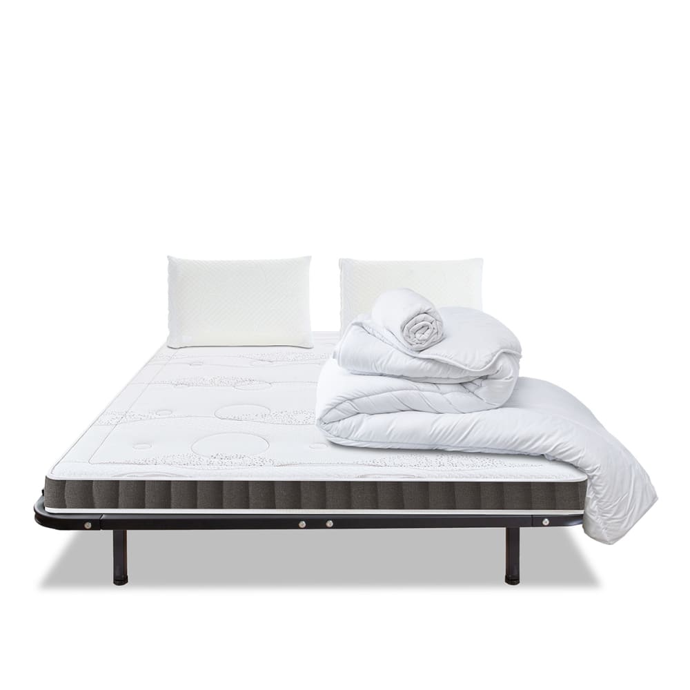 Pack Intuition 90x200 cm Matelas Mousse + Sommier Métal + Accessoires
