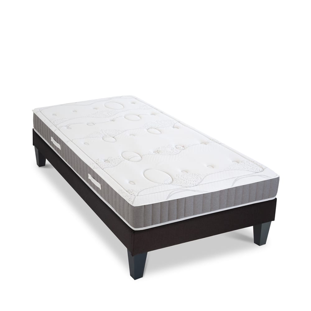 Ensemble Intuition 90x200 cm Matelas Mousse + Sommier Bois