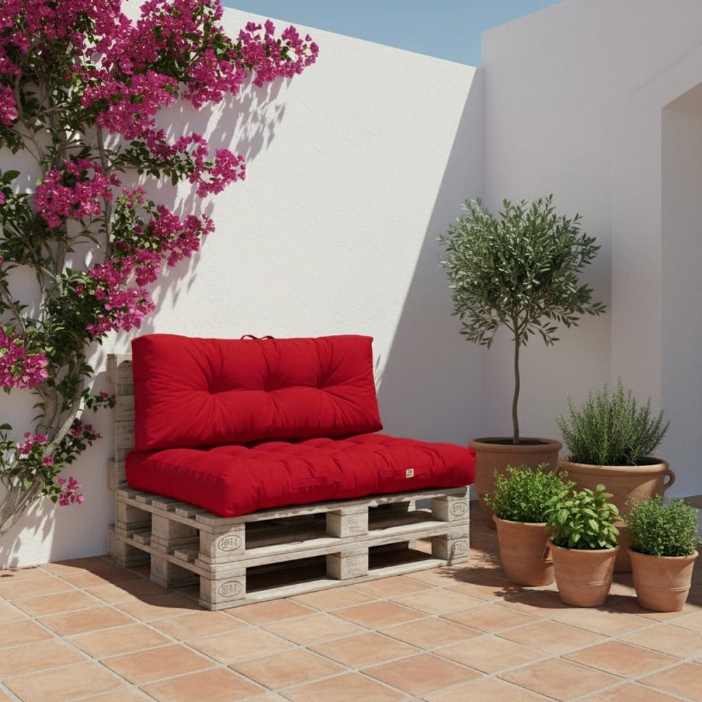 Ensemble Coussins Palette 120x80 Rouge Piment - Imperméable & Épais 15cm