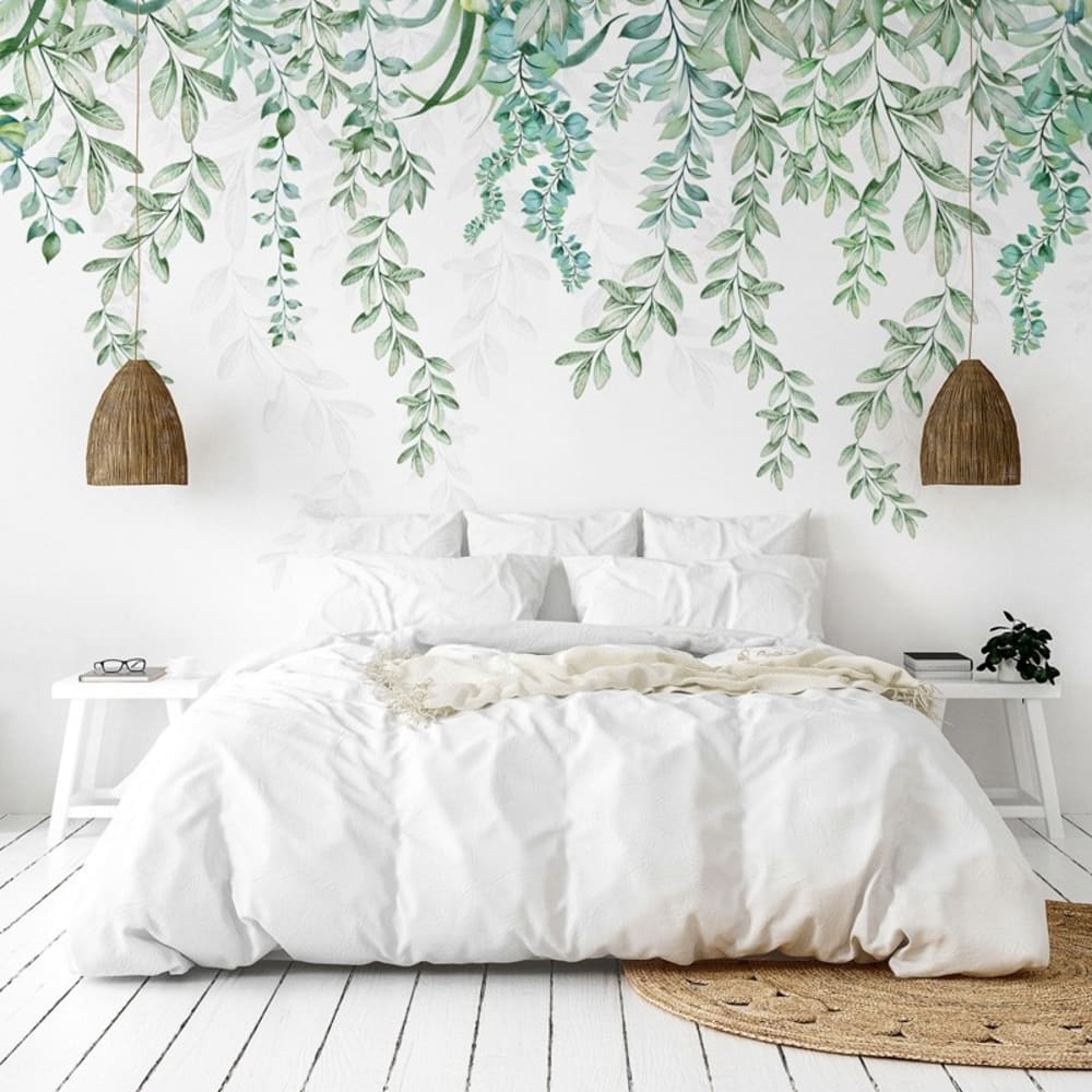 Papier peint panoramique - Leaves in Rain - Multicolore - intissé: 150g/m² - 7 lés: 336x270cm