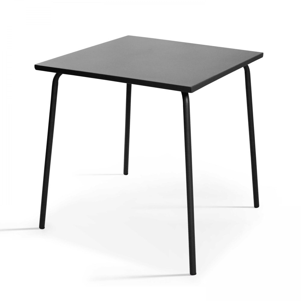 Ensemble table de jardin bistrot et 2 chaises en acier gris Palavas Oviala
