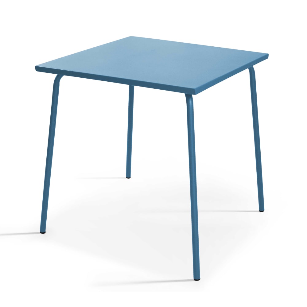 Ensemble table de jardin carrée et 2 chaises bistrot bleu pacific Palavas Oviala