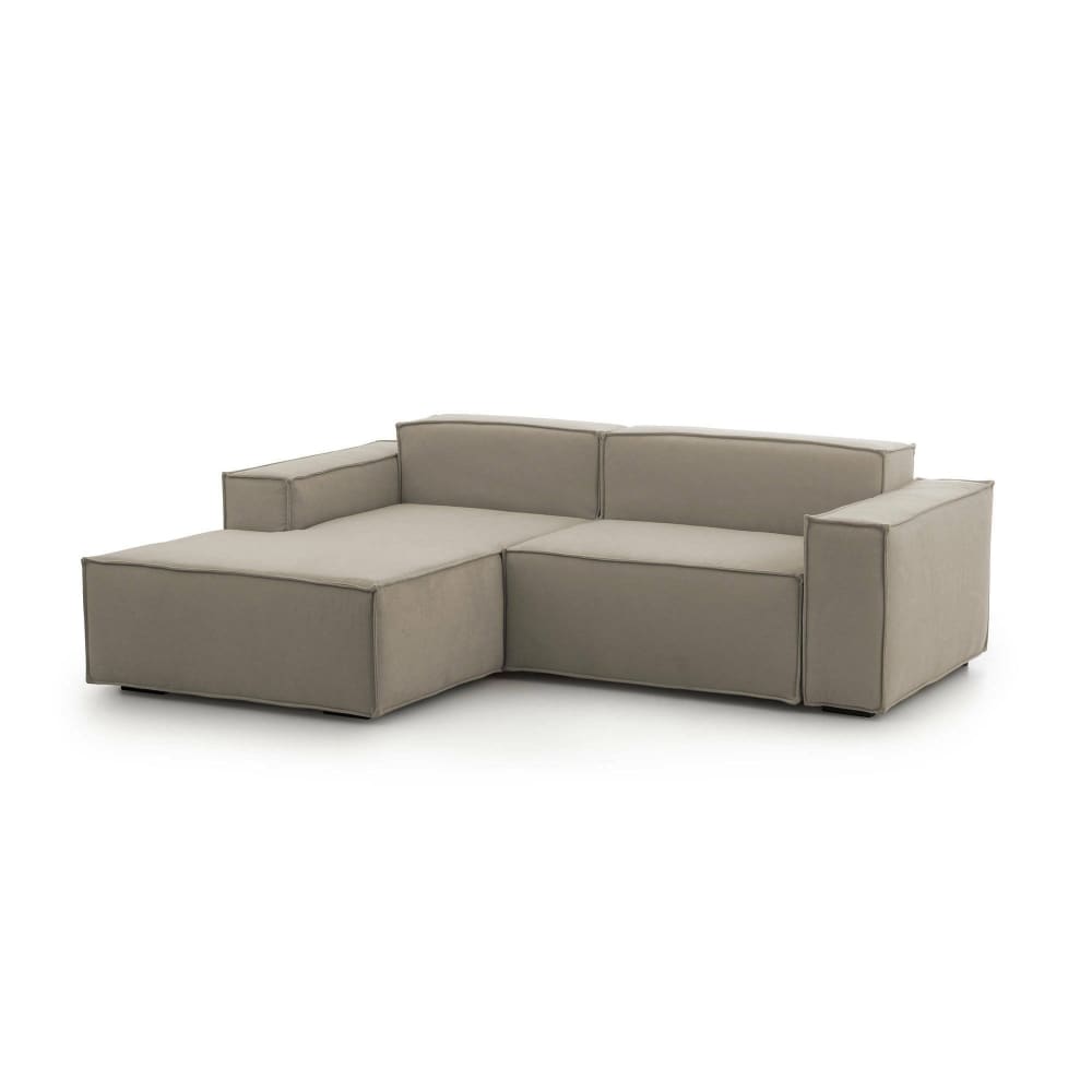 Canapé Fixe,en Tissu,gris Tourterelle,220x170h70 Cm