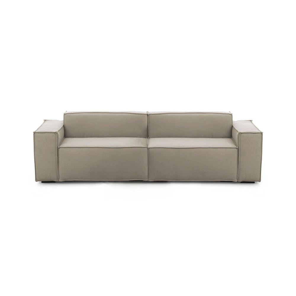 Canapé Fixe,en Tissu,gris Tourterelle,260x95h70 Cm