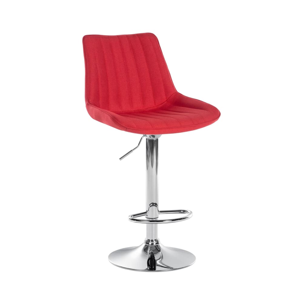 Tabouret De Bar Toni Tissu Chromé Rouge