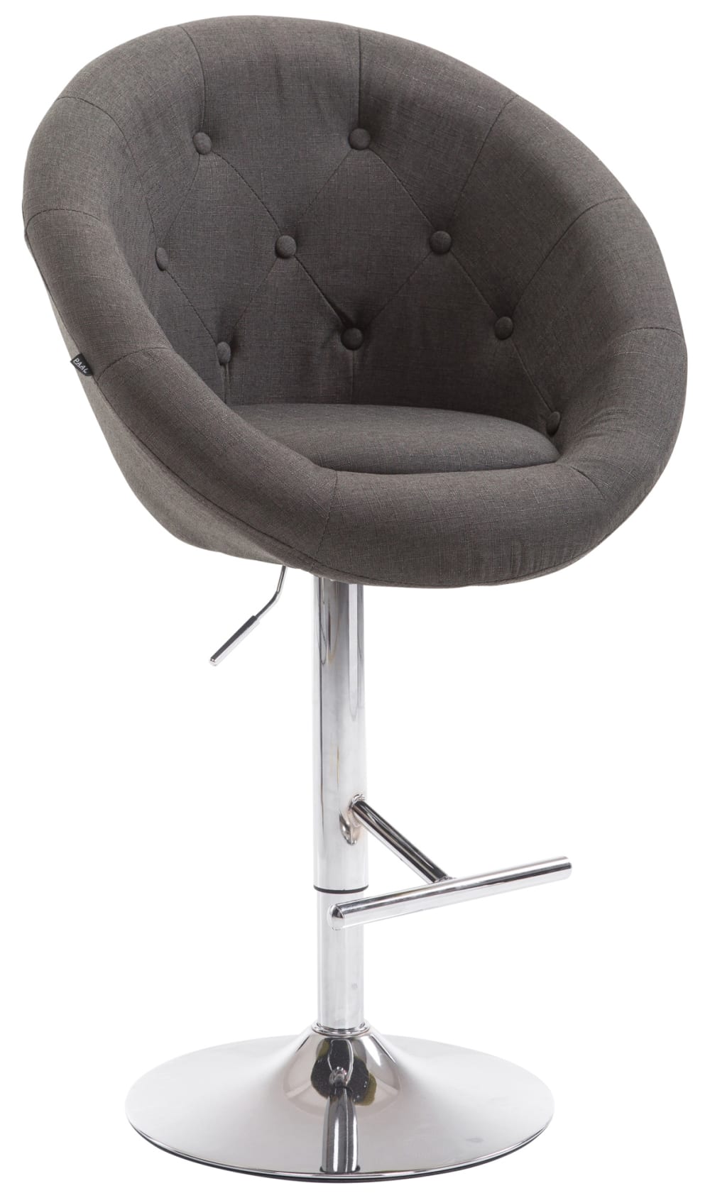 Tabouret De Bar London V2 Tissu Chrome Gris Foncé