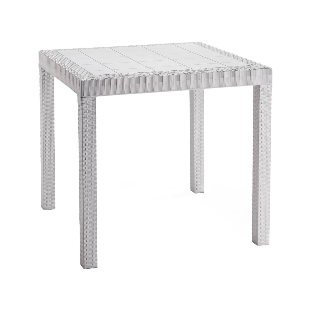Table D'extérieur,en Pvc,blanc,80x80h74 Cm