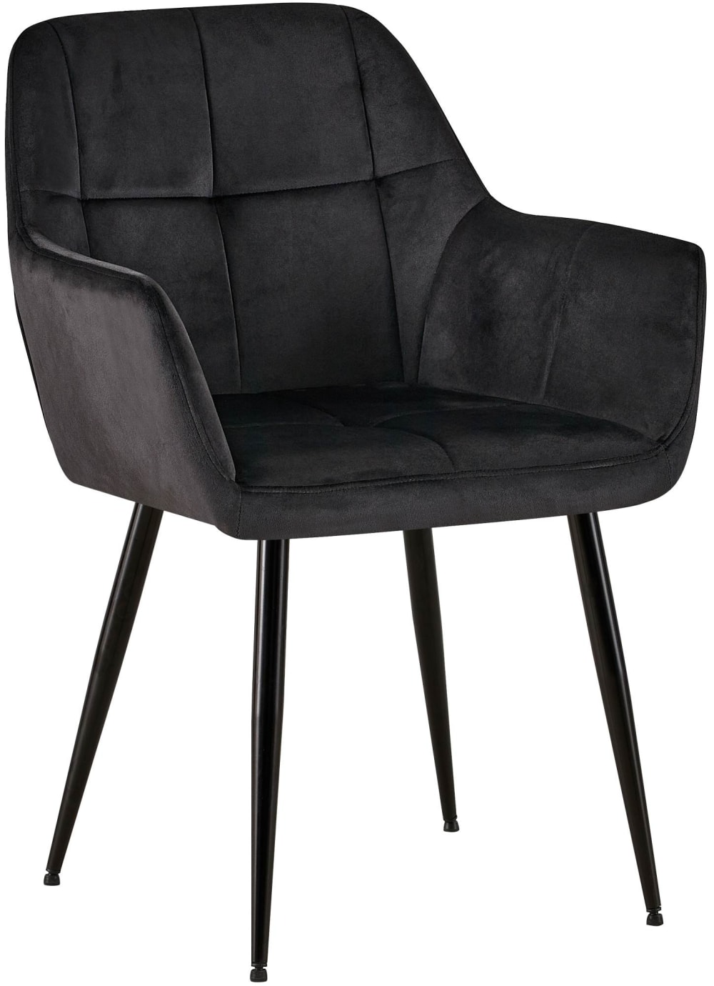 Chaise Visiteur En Velours Emia Noir