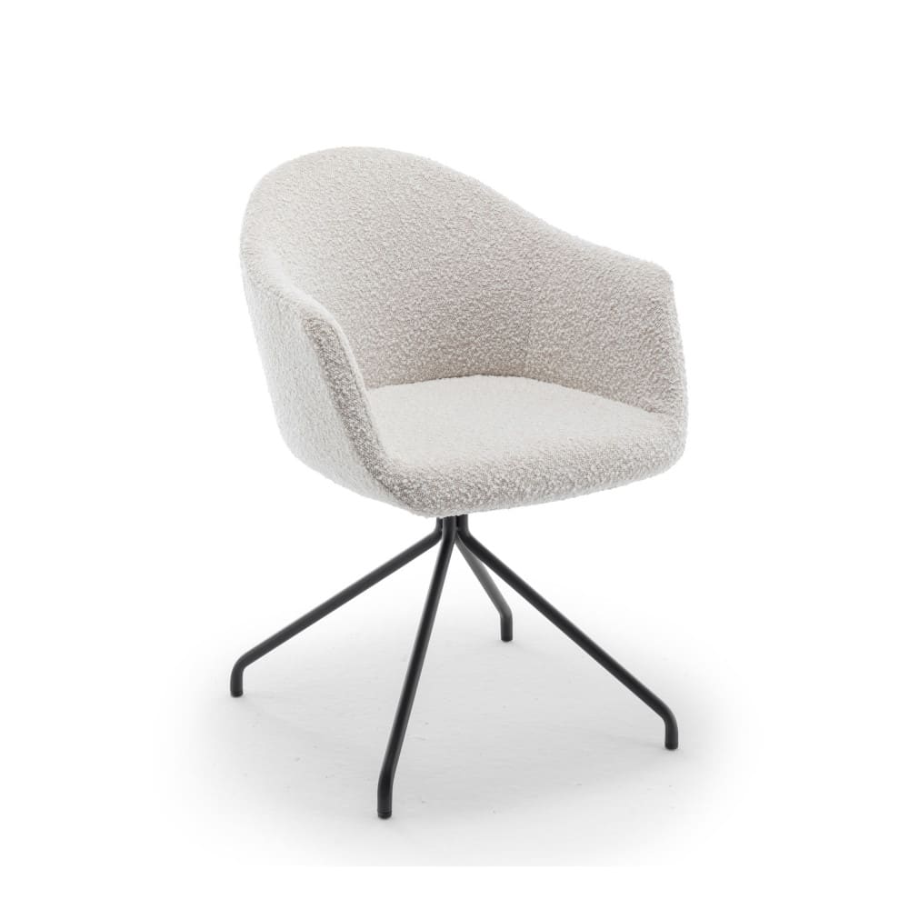 Kooij - Chaise de bureau en tissu bouclette et métal - Écru