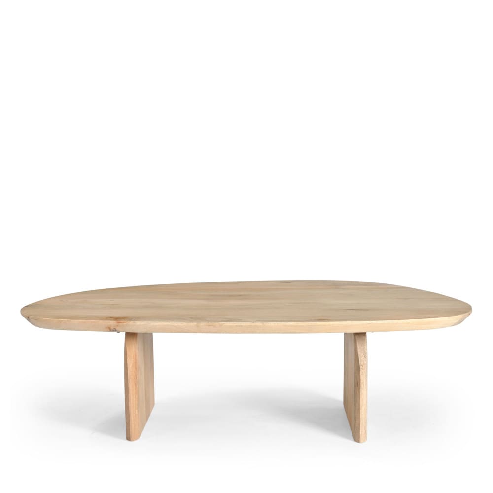 Malang - Table basse organique en bois massif de manguier - Bois clair